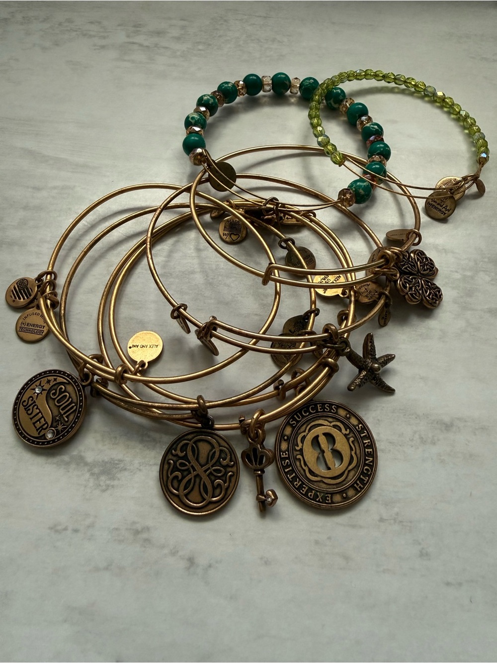 Alex and Ani Gold-Tone Charm Bangle Stack